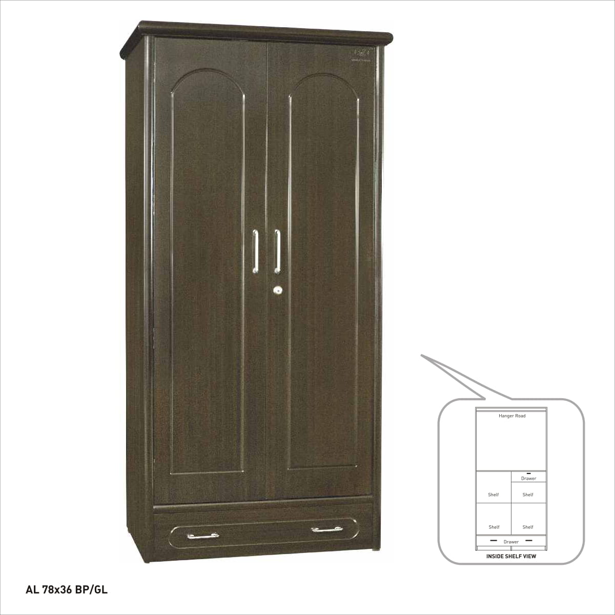 Premium Solid Wood Almirah with Mirror